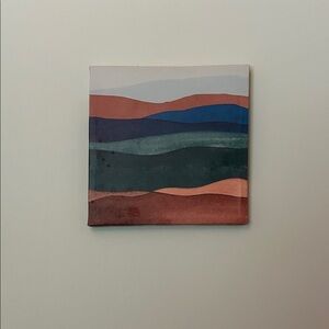Abstract Canvas Art with Earth Tones Small